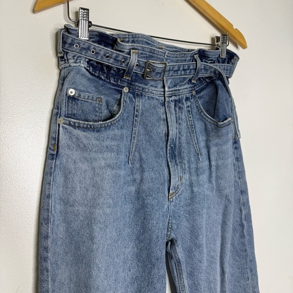 Agolde Paperbag Waist Belted Jean Riya Peg in Traffic Size 24 - Picture 6 of 7